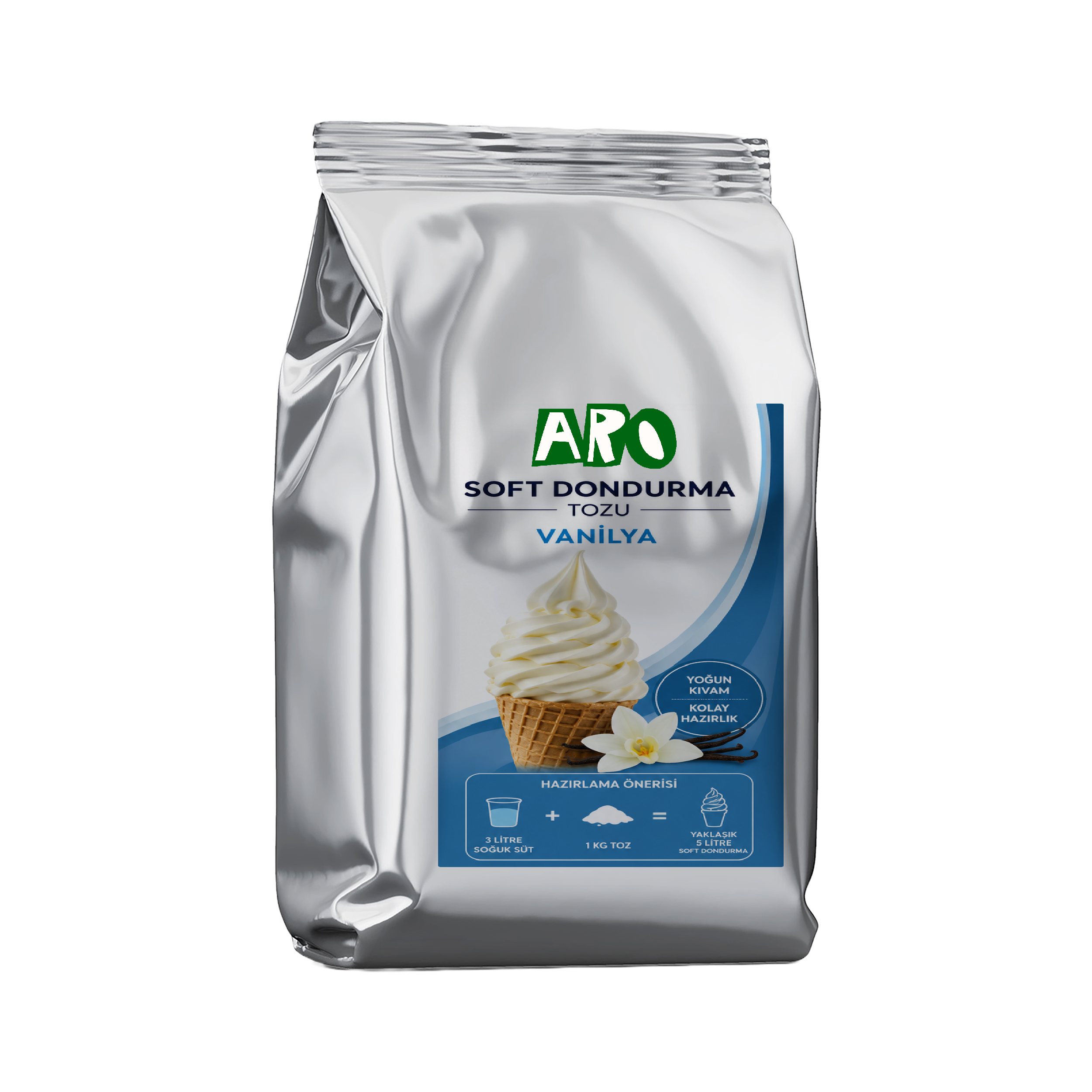 aro-soft-dondurma-tozu-vavilya ARO Vanilya Aromalı Soft Dondurma Tozu 1 kg. - Görsel 1